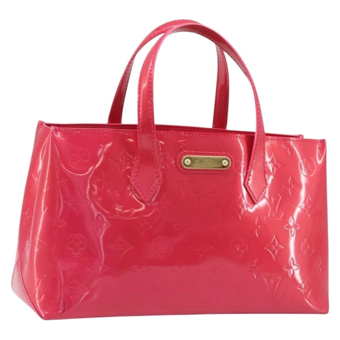 Louis Vuitton Wilshire PM Rose Pop Patent Leather Monogram Handbag M93643: Louis Vuitton Wilshire PM Rose Pop Patent Leather Monogram Handbag M93643 This Louis Vuitton Wilshire PM handbag features the Monogram Vernis line in the vibrant Rose Pop color. Crafted from patent le