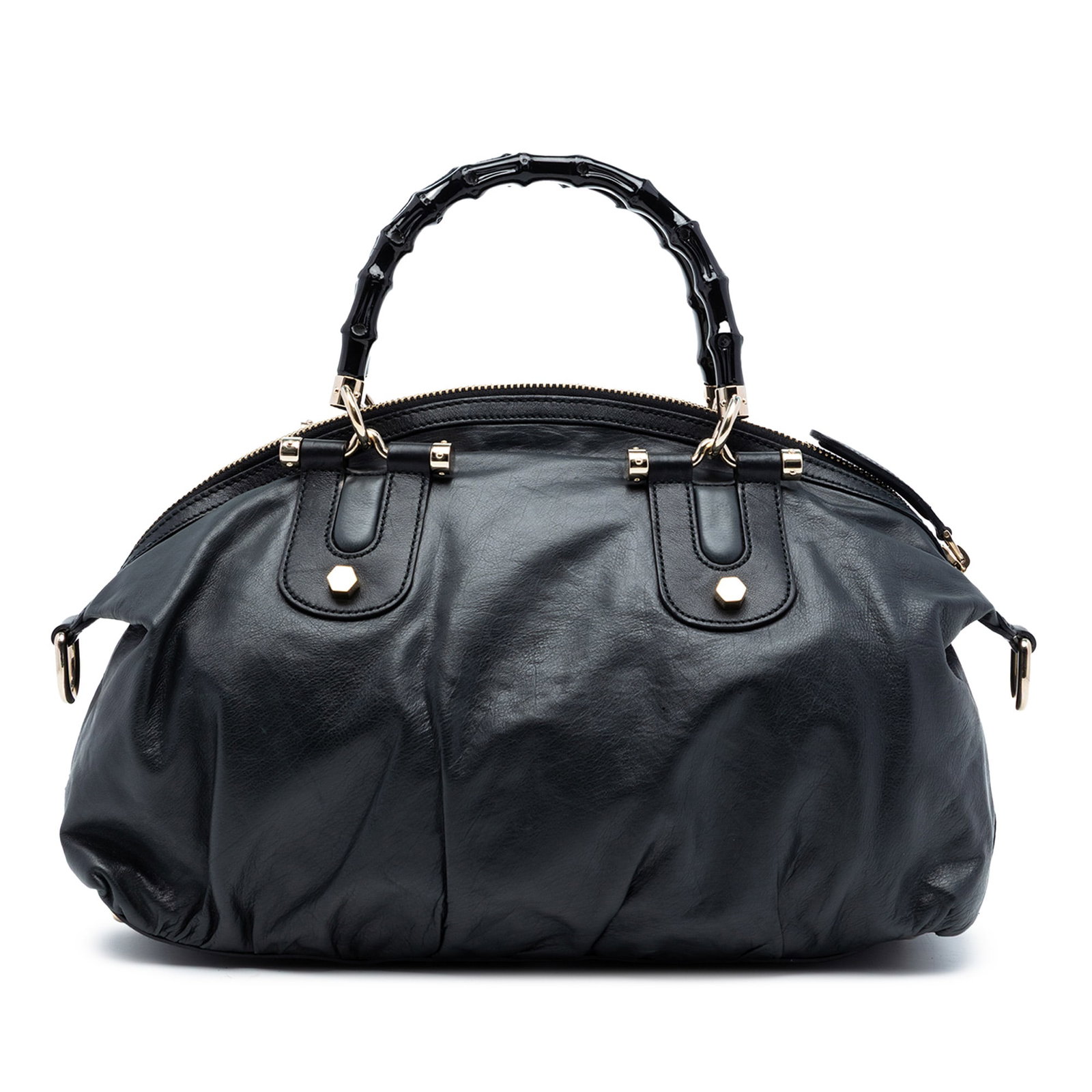 Gucci Dialux Pop Satchel with Leather and Bamboo Handles (1 of 7)