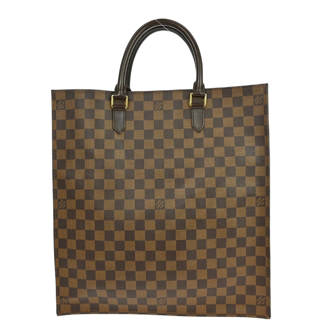 Louis Vuitton Sac Plat Damier Canvas Brown Tote Medium Vintage Handbag: Louis Vuitton Sac Plat Damier Canvas Brown Tote Medium Vintage Handbag This Louis Vuitton Sac Plat tote features the iconic Damier canvas with leather trim and handles, offering a sophisticated and ti