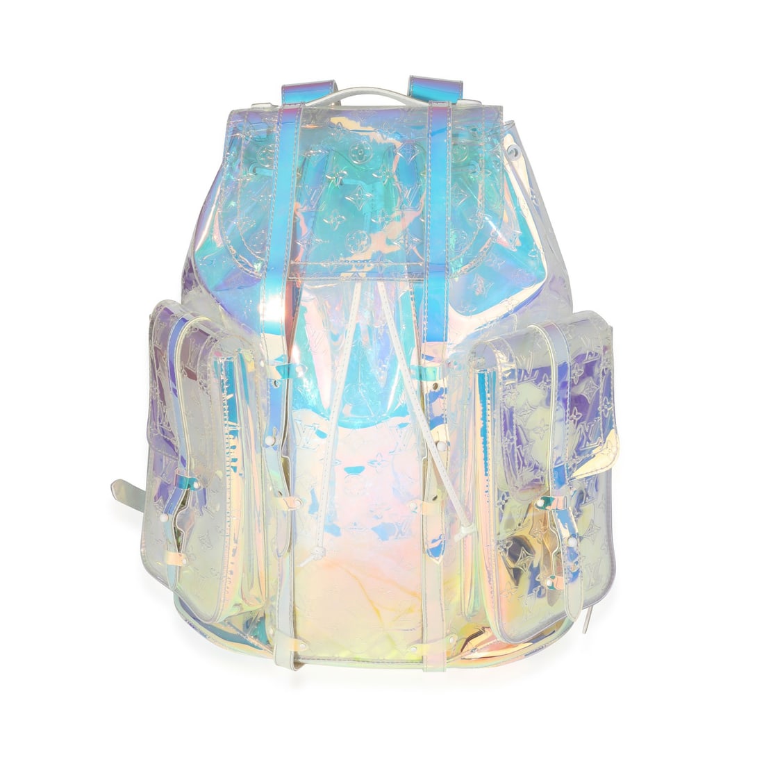 Louis Vuitton Virgil Abloh Prism Christopher Backpack Multicolor 2019: Louis Vuitton Virgil Abloh Prism Christopher Backpack Multicolor 2019 Introducing the Louis Vuitton x Virgil Abloh PVC Prism Christopher Backpack, a striking accessory that merges functionality with h