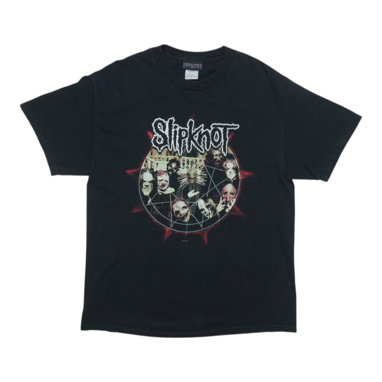Vintage 2004 Slipknot Black Pentagram Graphic T-Shirt Size Large (1 of 4)
