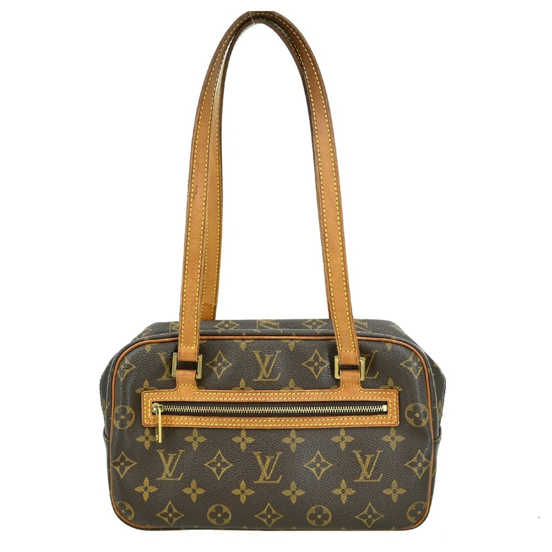Louis Vuitton Cite MM Monogram Canvas Shoulder Bag M51182 Brown: Louis Vuitton Cite MM Monogram Canvas Shoulder Bag M51182 Brown This Louis Vuitton Cite MM handbag features the iconic monogram canvas leather exterior with classic brown double handles and a zip clos