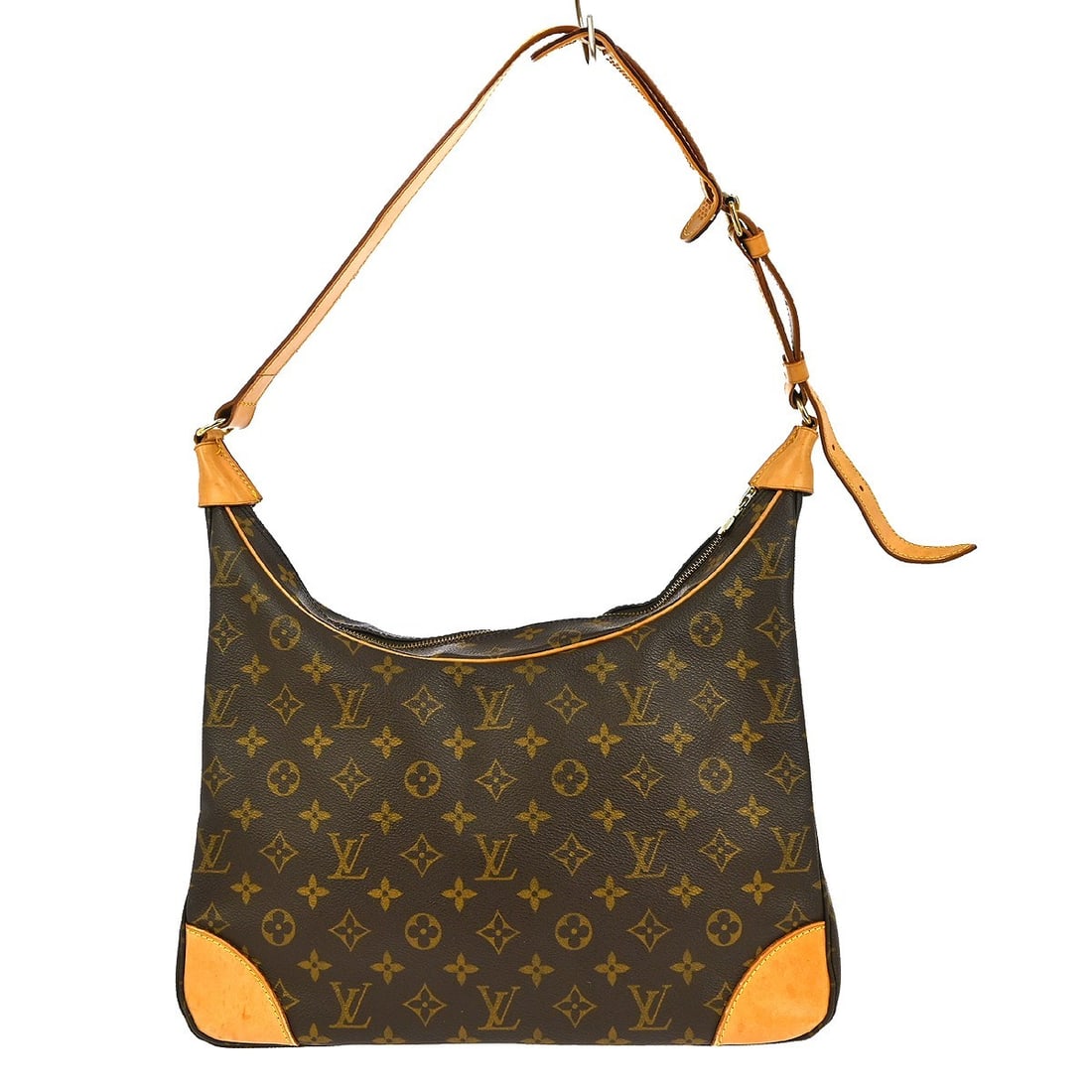 Louis Vuitton Boulogne 35 Monogram Shoulder Bag: Louis Vuitton Boulogne 35 Monogram Shoulder Bag This Louis Vuitton Monogram Boulogne 35 is a vintage medium-sized shoulder bag crafted from brown monogram leather with beige leather handles and strap.