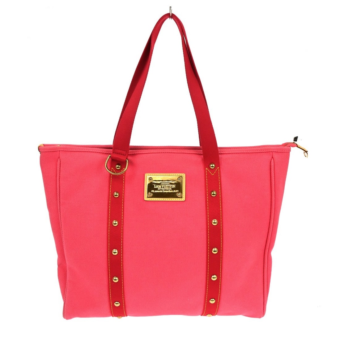 Louis Vuitton Antigua Cabas GM Pink Canvas Large Tote Bag M40082: Louis Vuitton Antigua Cabas GM Pink Canvas Large Tote Bag M40082 This Louis Vuitton Antigua Cabas GM tote handbag features a pink canvas exterior with double handles and logo accents. Designed for cas