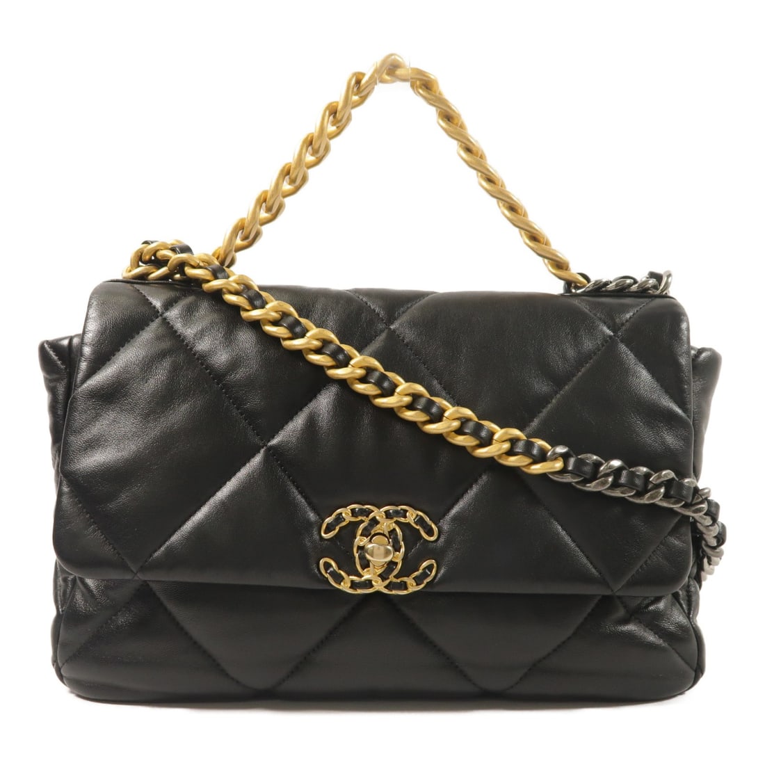 CHANEL 19 Lambskin Black 2 Way Shoulder Bag AS1161 (1 of 18)
