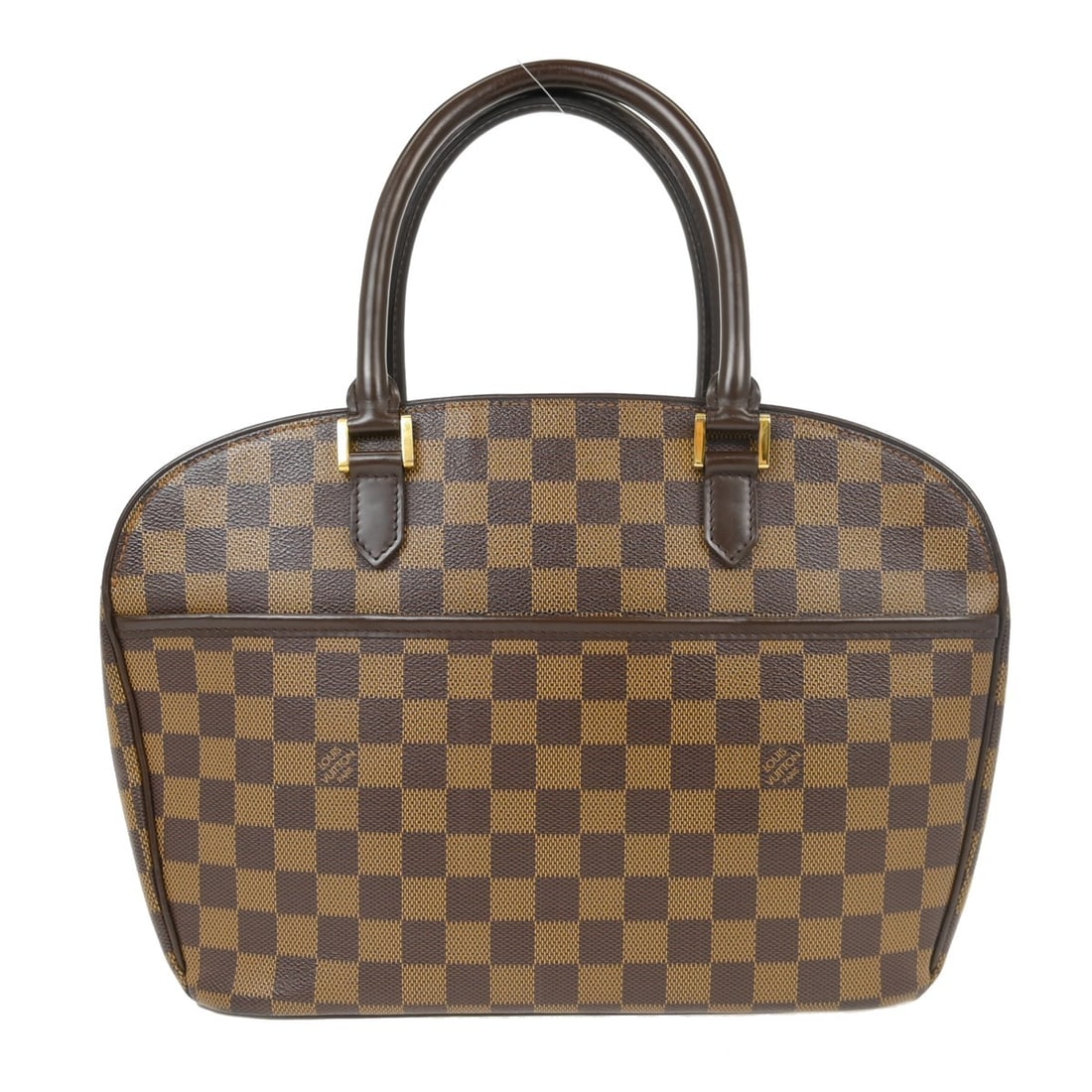Louis Vuitton Sarria Horizontal Damier Ebene Brown Zip Tote: Louis Vuitton Sarria Horizontal Damier Ebene Brown Zip Tote This Louis Vuitton Sarria Horizontal handbag features the iconic Damier Ebene canvas with leather trim and gold-tone hardware. Designed in a