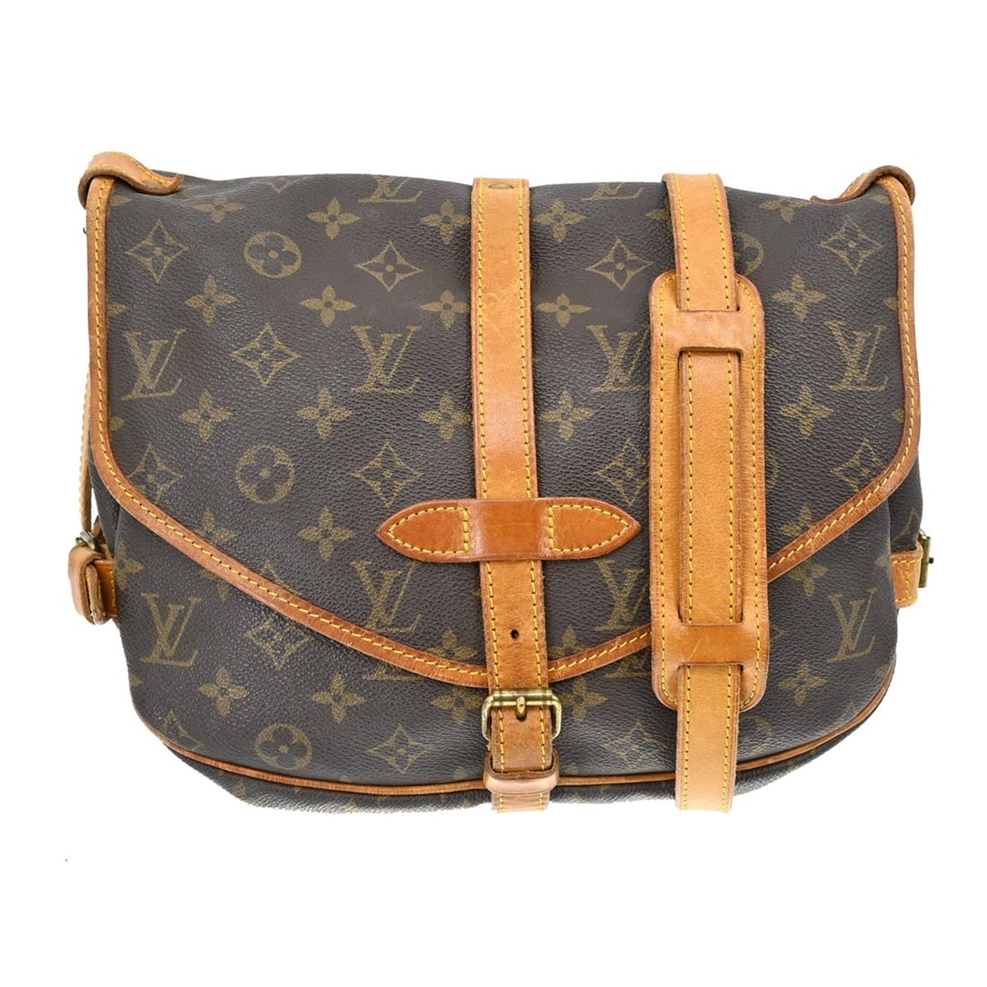Louis Vuitton Saumur 30 Monogram Canvas Medium Shoulder Bag Brown: Louis Vuitton Saumur 30 Monogram Canvas Medium Shoulder Bag Brown This Louis Vuitton Saumur 30 messenger bag features the iconic monogram canvas leather exterior in brown, complemented by a brown lini