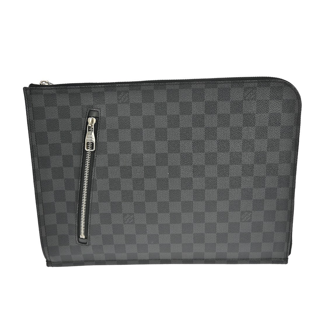 Louis Vuitton Damier Graphite Poche Documents Medium Clutch Bag N48247: Louis Vuitton Damier Graphite Poche Documents Medium Clutch Bag N48247 This Louis Vuitton Poche Documents clutch bag features the iconic Damier Graphite canvas with a classic logo accent. Designed in 