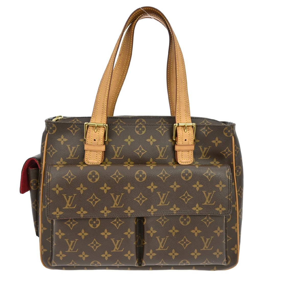 Louis Vuitton Multipli Cite Monogram Canvas Large Brown Handbag with Double Handles: Louis Vuitton Multipli Cite Monogram Canvas Large Brown Handbag with Double Handles The Louis Vuitton Monogram Multipli Cite handbag features a large silhouette crafted from brown monogram canvas leat