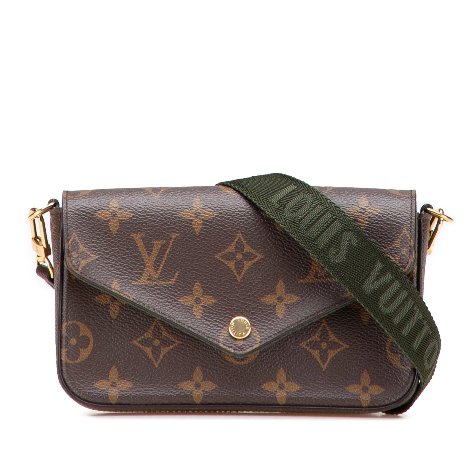 Louis Vuitton Monogram Felicie Strap and Go Bag with Pouch: Louis Vuitton Monogram Felicie Strap and Go Bag with Pouch The Louis Vuitton Monogram Felicie Strap and Go is a stylish and functional bag crafted from durable monogram canvas. This versatile piece fe