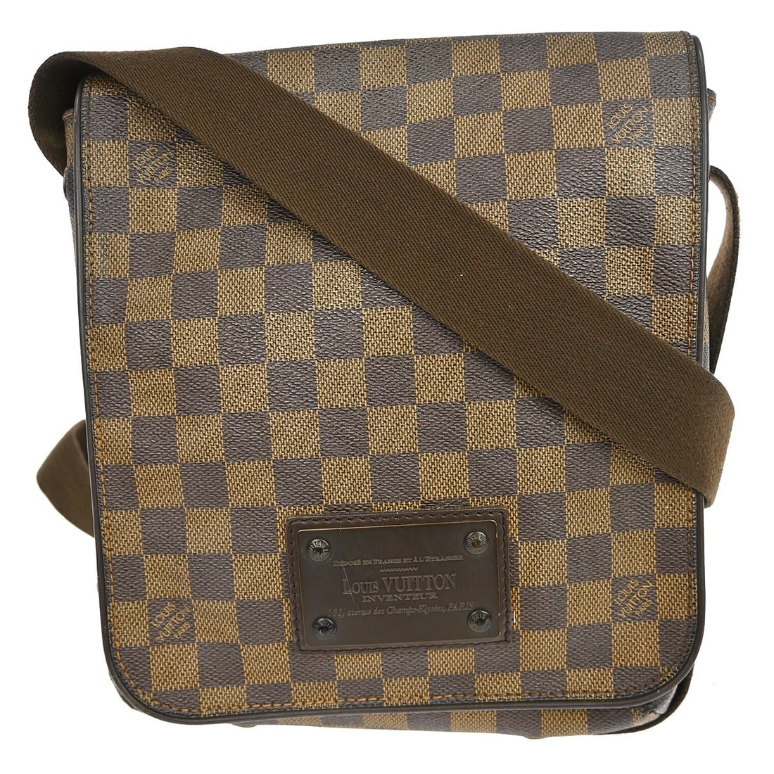Louis Vuitton Brooklyn PM Damier Canvas Small Brown Shoulder Bag: Louis Vuitton Brooklyn PM Damier Canvas Small Brown Shoulder Bag This Louis Vuitton Damier Brooklyn PM is a small shoulder bag crafted from durable Damier canvas with leather strap detailing. It featu