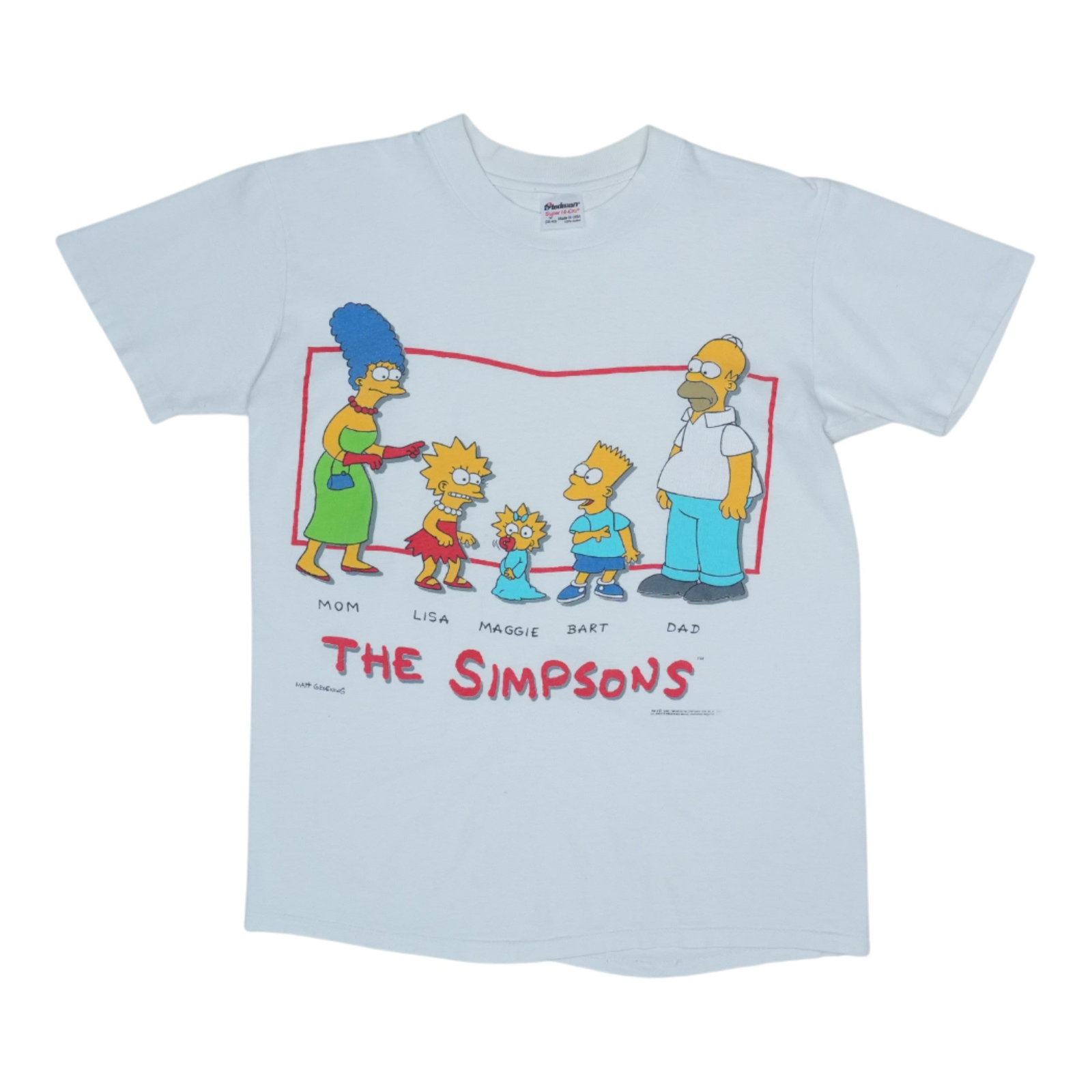 Vintage 1990 The Simpsons White Cotton T Shirt Size Medium: Vintage 1990 The Simpsons White Cotton T Shirt Size Medium This is an original vintage The Simpsons shirt from 1990. The shirt is made of 100% cotton and features a white color with graphics on the fr
