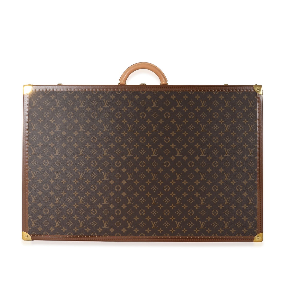 Bisten 80 Brown Coated Canvas Briefcase with ID Tag and Key: Bisten 80 Brown Coated Canvas Briefcase with ID Tag and Key The Louis Vuitton Monogram Canvas Bisten 80 is a classic unisex briefcase crafted in brown coated canvas with gold-tone hardware. It feature
