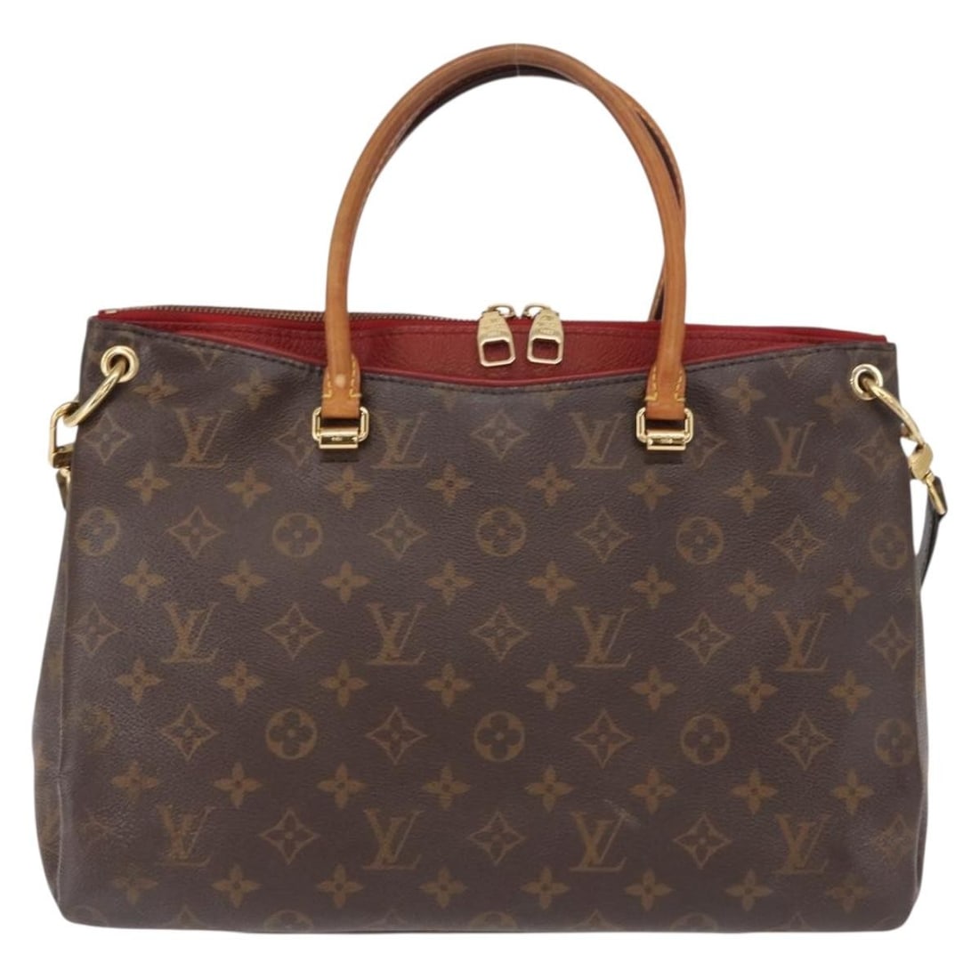 Louis Vuitton Pallas Brown Canvas and Leather Tote Bag 34cm: Louis Vuitton Pallas Brown Canvas and Leather Tote Bag 34cm This Louis Vuitton Pallas Tote for women features the classic monogram canvas in brown with leather accents. The bag measures 34cm x 24cm x 