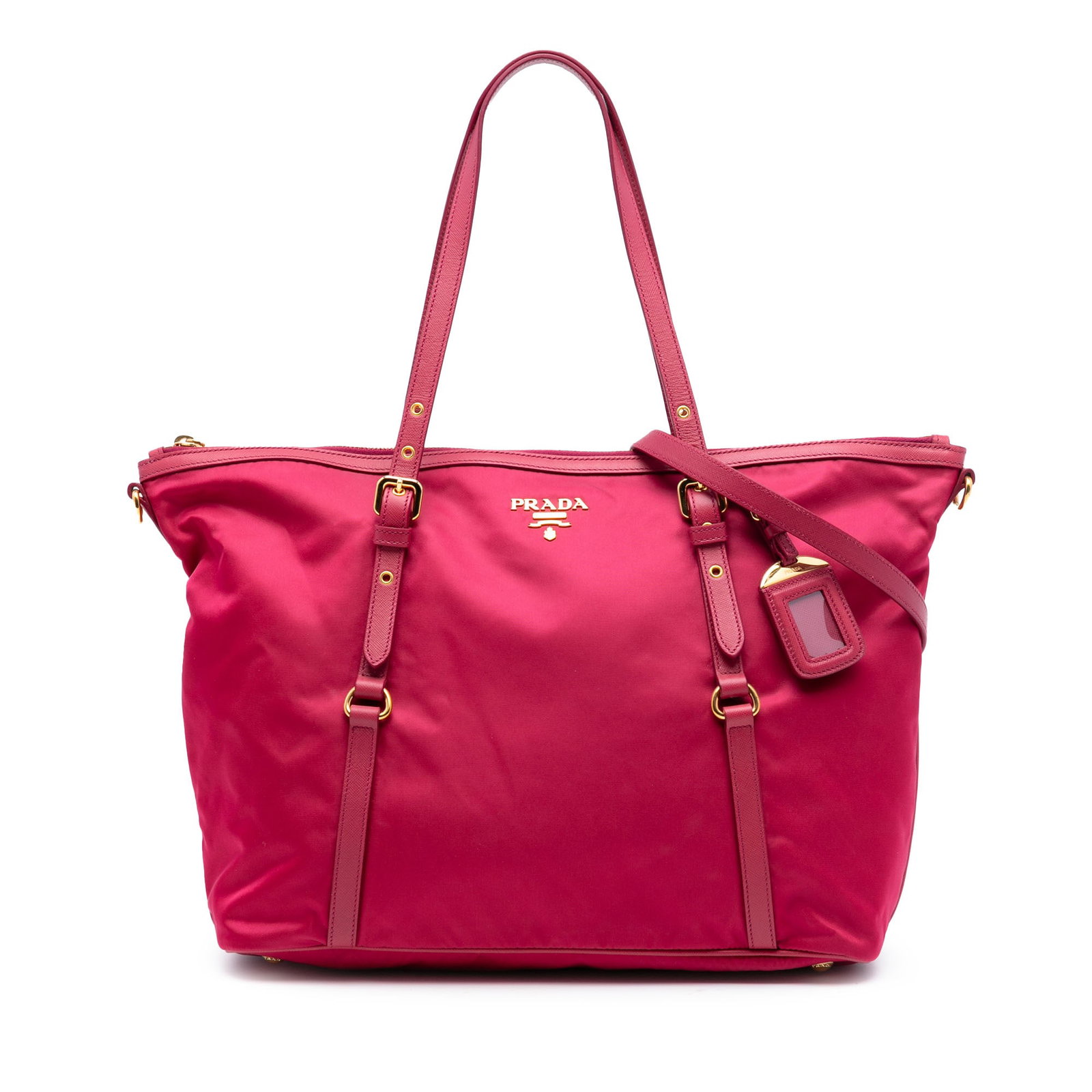 Pink Tessuto Satchel with Saffiano Leather Trim by Prada (1 of 8)
