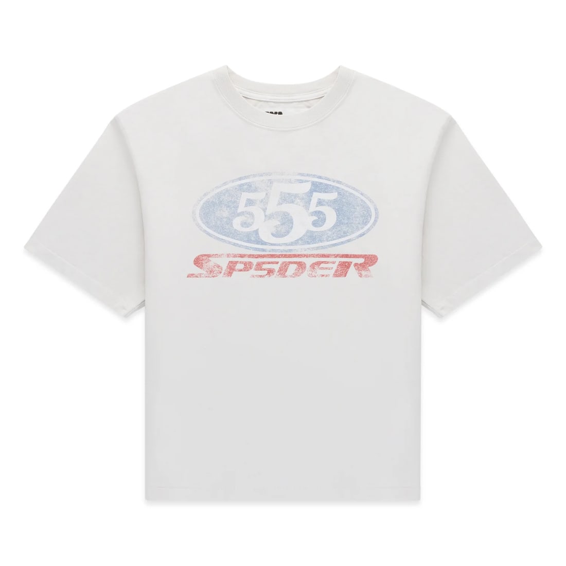 Medium White R5cing Graphic Cotton T Shirt by Sp5der: Medium White R5cing Graphic Cotton T Shirt by Sp5der The Sp5der R5cing White Tee features a clean white base with bold racing-inspired graphics, combining motorsport aesthetics with Sp5der's distincti