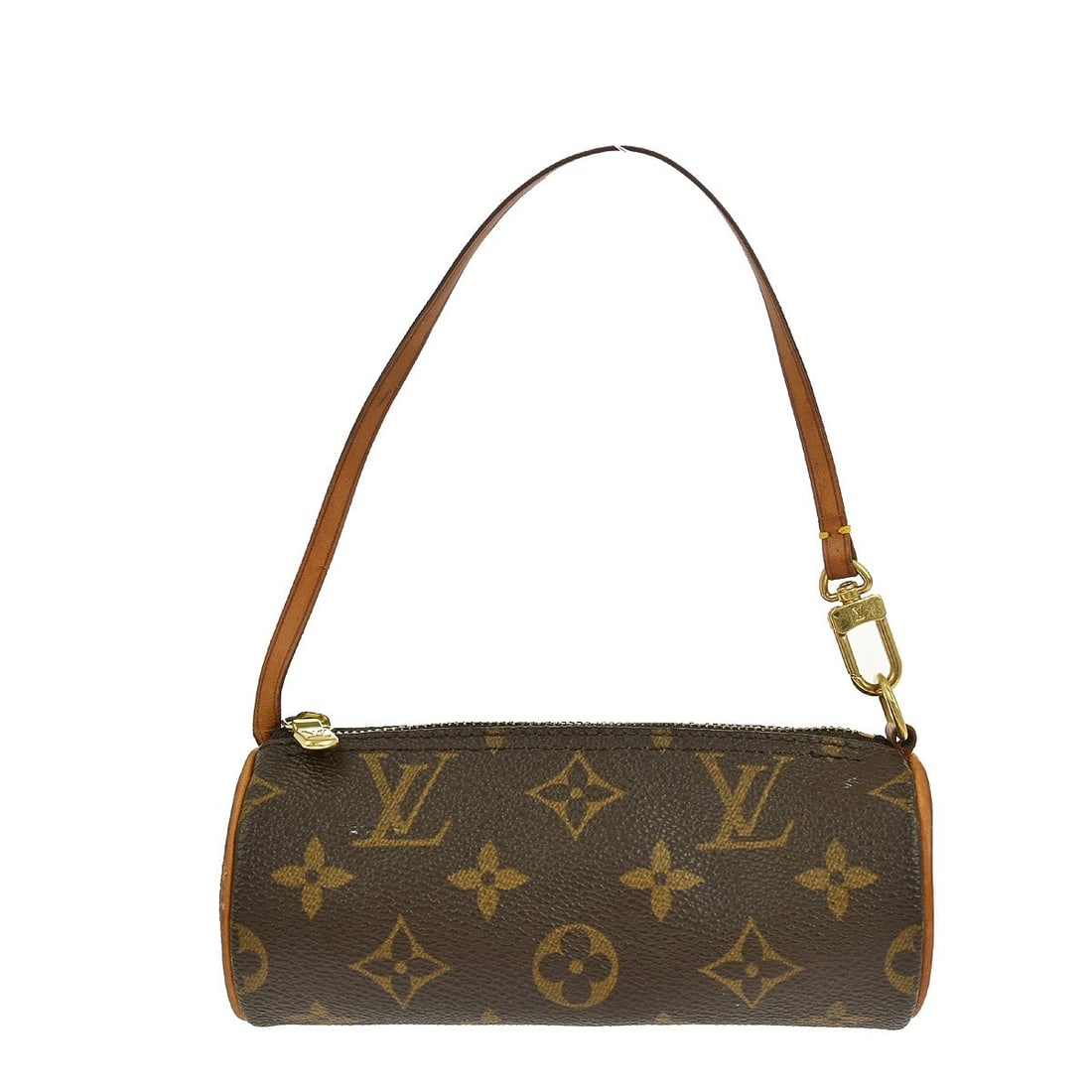 Louis Vuitton Papillon micro monogram canvas handbag with attached pouch: Louis Vuitton Papillon micro monogram canvas handbag with attached pouch This vintage Louis Vuitton Papillon micro handbag features the iconic monogram canvas exterior with brown leather top handles a