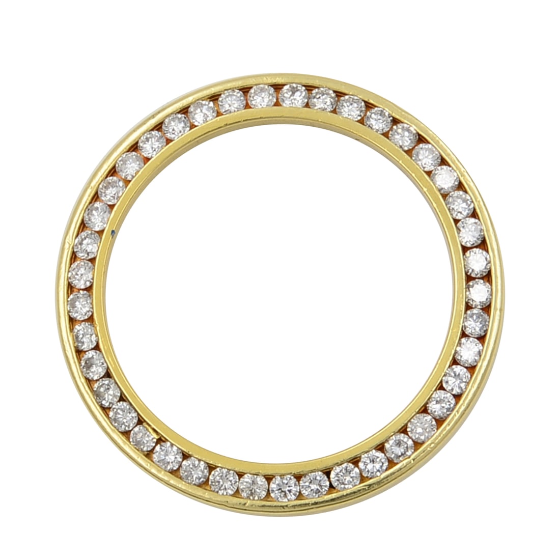 Yellow Gold Diamond Bezel for Ladies Datejust 26mm Approx 0.8cttw: Yellow Gold Diamond Bezel for Ladies Datejust 26mm Approx 0.8cttw This is a custom 18K yellow gold bezel designed for a ladies Rolex Datejust 26mm watch. The bezel is adorned with approximately 0.8 ca