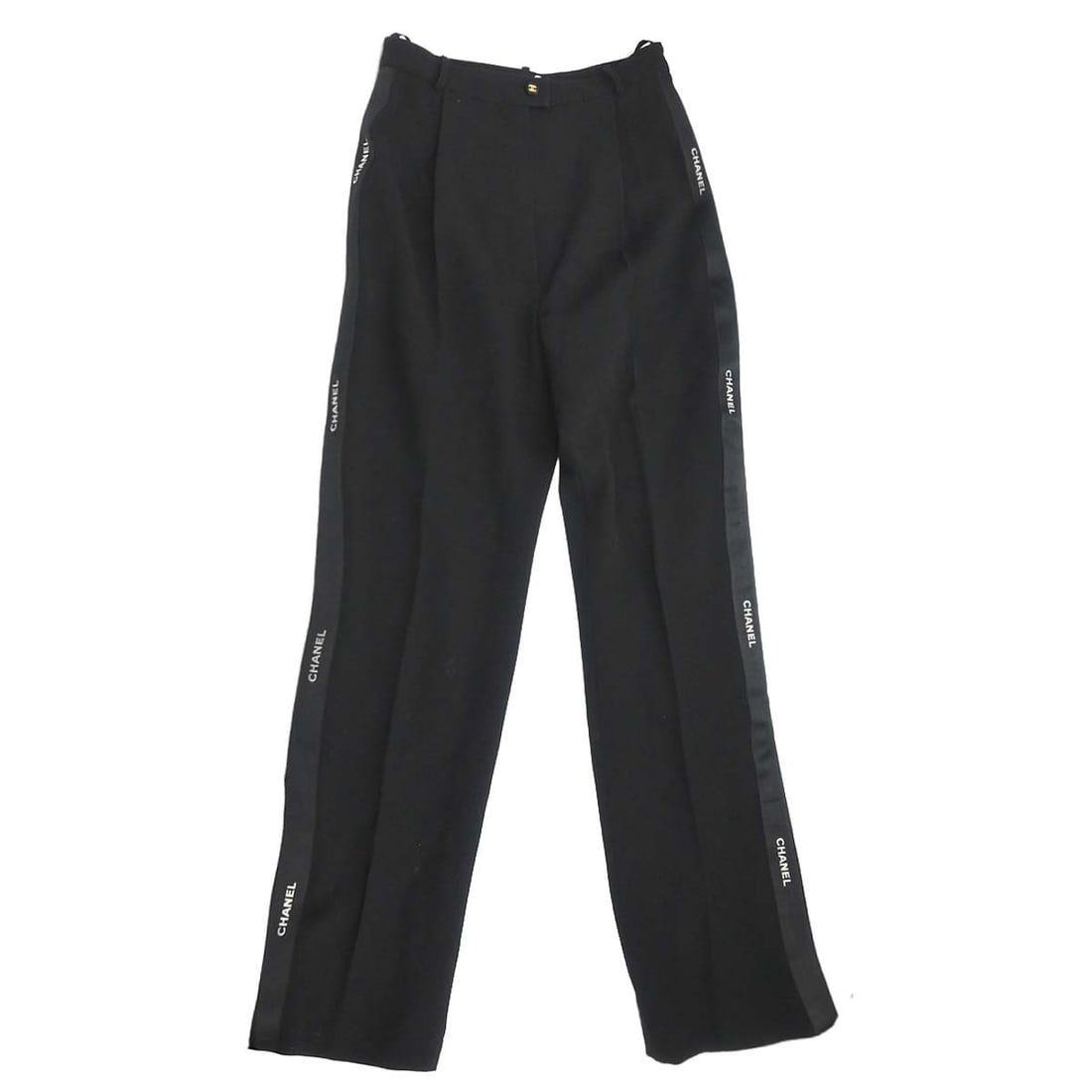 CHANEL Black Wool Straight Leg Women Pants Size 38 (1 of 15)