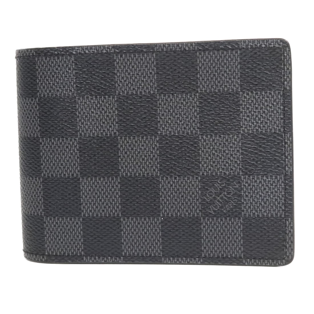 Louis Vuitton Damier Graphite bi-fold wallet N62663: Louis Vuitton Damier Graphite bi-fold wallet N62663 This Louis Vuitton Multiple Wallet features the iconic Damier Graphite pattern in black and gray. Crafted from durable PVC coated canvas, this bi-fo