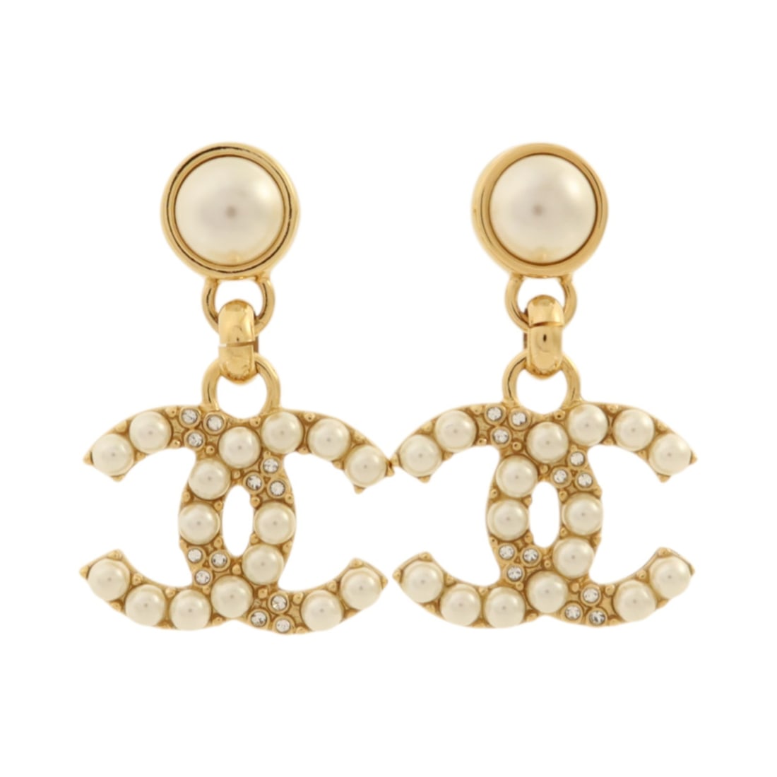 White PVC and Metal Pierced Earrings by CHANEL CC Logo B24: White PVC and Metal Pierced Earrings by CHANEL CC Logo B24 These CHANEL CC pierced earrings feature a white color design crafted from PVC and metal gold-tone accents. Designed for women, they showcase