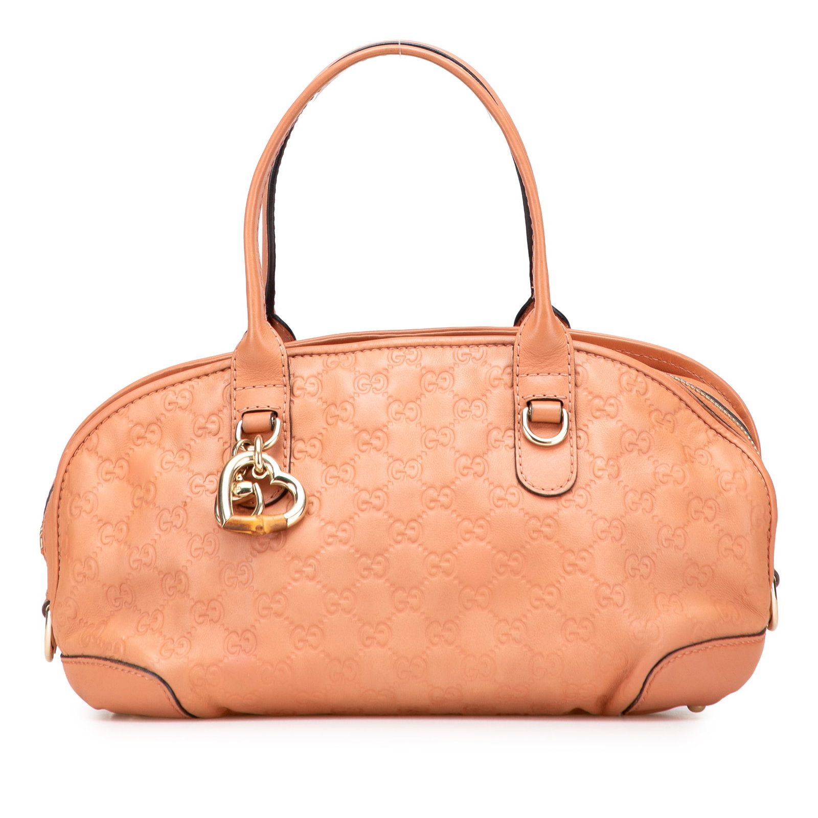 Gucci Guccissima Heart Bit Satchel Leather Orange Italy (1 of 11)
