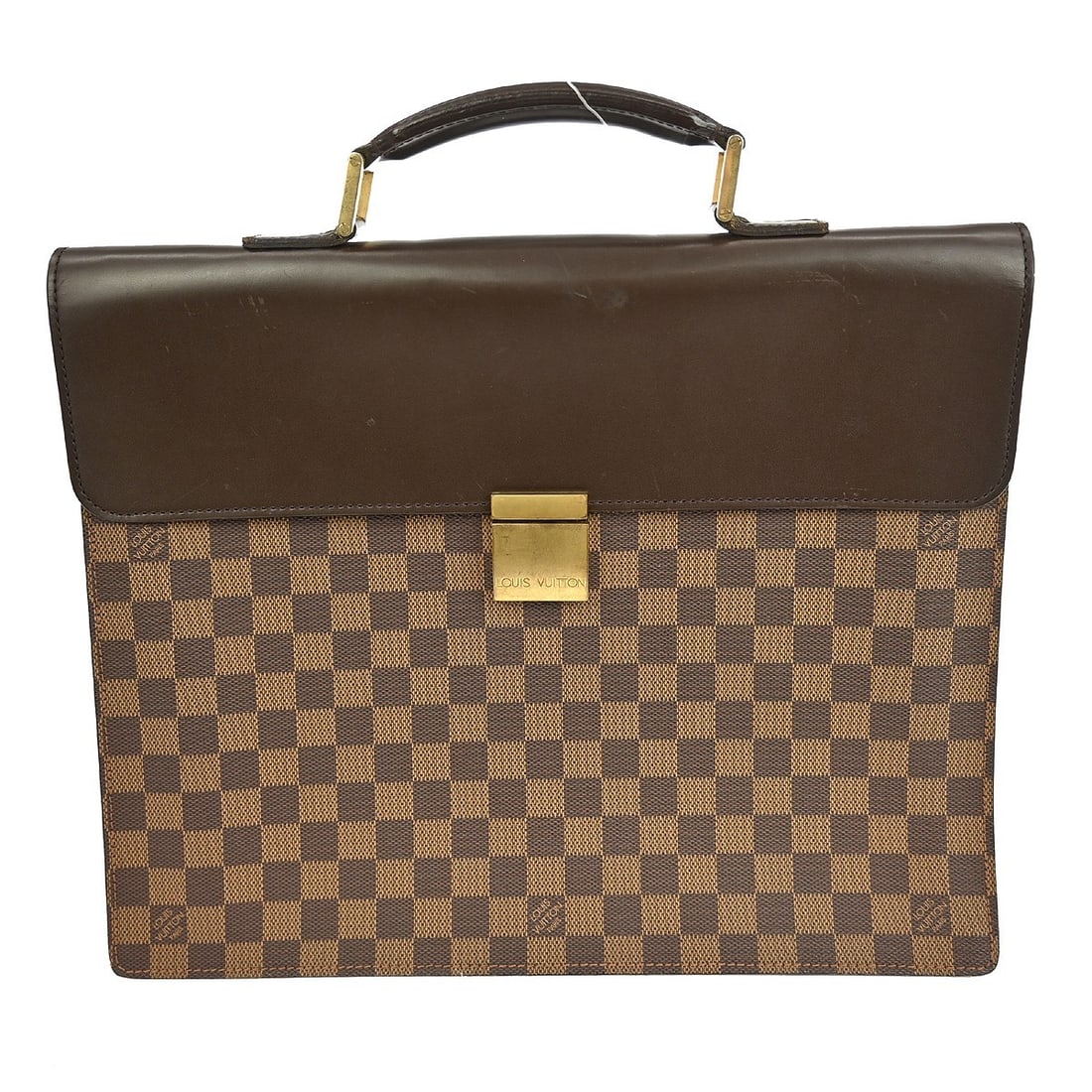 Louis Vuitton Damier Canvas Altona PM Brown Women's Briefcase: Louis Vuitton Damier Canvas Altona PM Brown Women's Briefcase This Louis Vuitton Damier Altona PM briefcase features the iconic brown Damier canvas leather exterior with logo accents and a top handle 