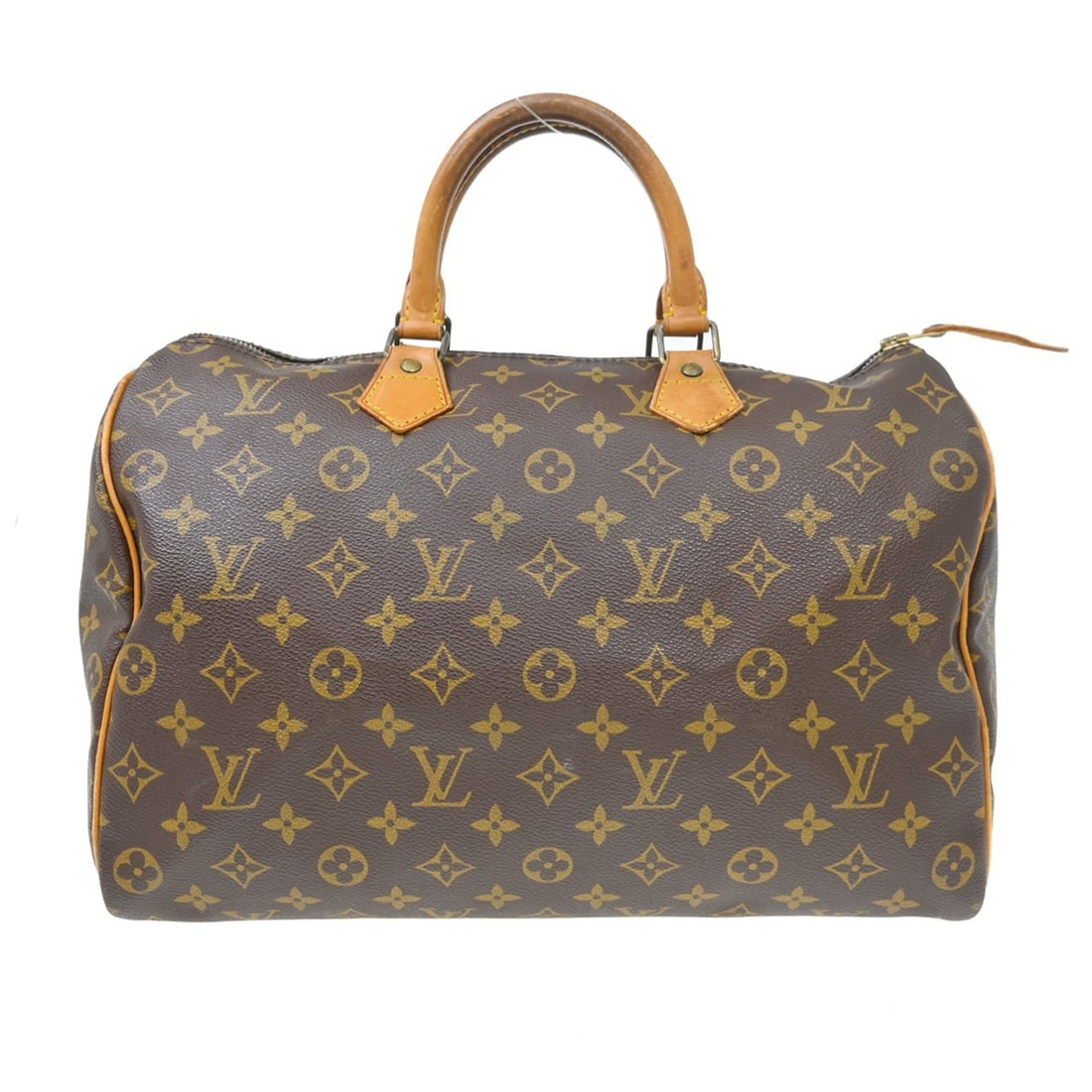 Louis Vuitton Speedy Monogram Canvas Brown Vintage Handbag 35cm: Louis Vuitton Speedy Monogram Canvas Brown Vintage Handbag 35cm This Louis Vuitton Speedy handbag features the iconic monogram canvas design in brown. Crafted for women, it is a vintage piece made in 