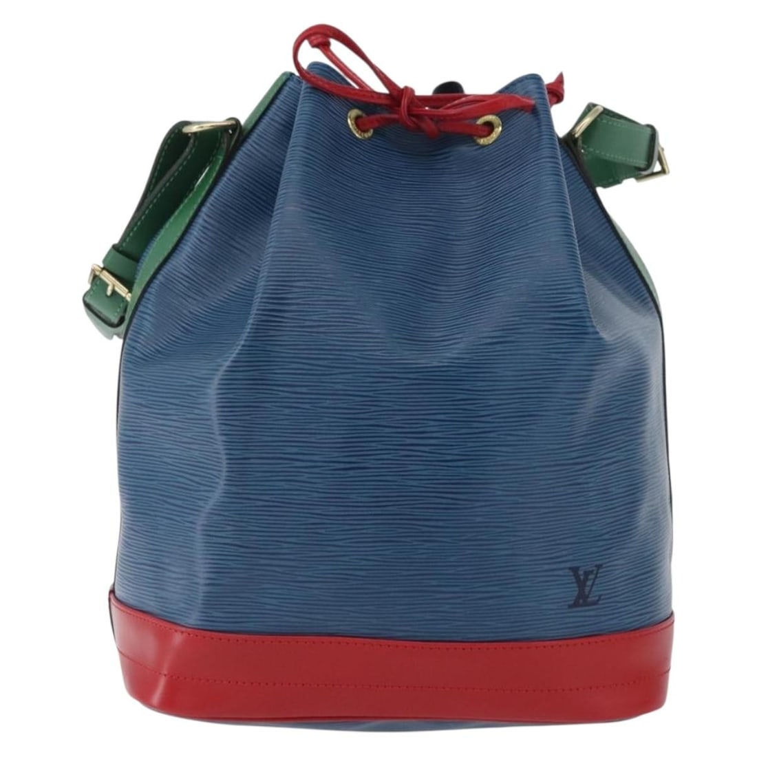 Noe Bucket Bag by Louis Vuitton in Tricolor Epi Leather: Noe Bucket Bag by Louis Vuitton in Tricolor Epi Leather The Louis Vuitton Tricolor Noe Handbag is crafted from durable Epi leather in a striking blue color. Designed for women, this handbag features a