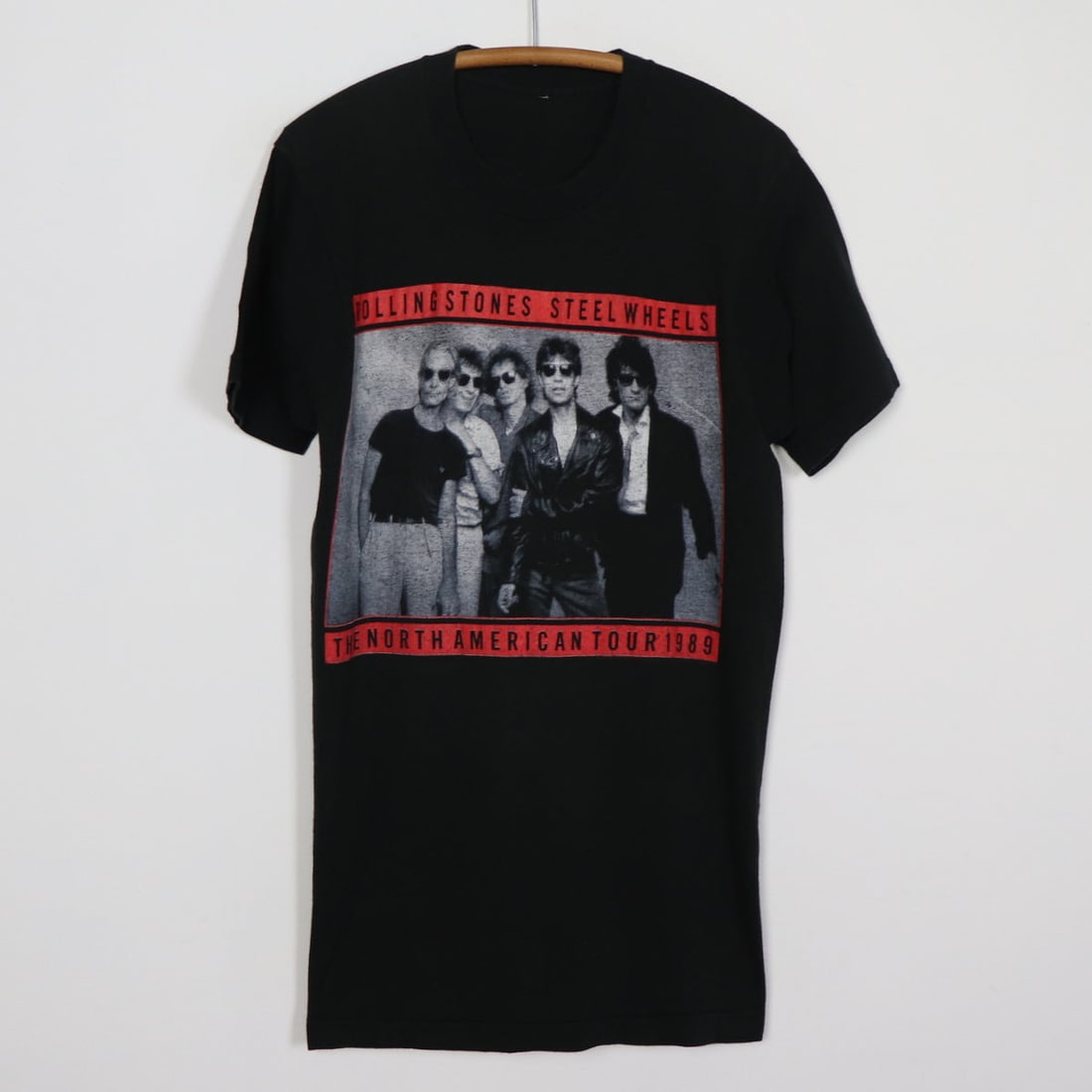 Vintage 1989 Steel Wheels Tour The Rolling Stones Black Cotton T-Shirt: Vintage 1989 Steel Wheels Tour The Rolling Stones Black Cotton T-Shirt This is an original vintage 1989 Rolling Stones Steel Wheels Tour shirt featuring both front and back graphics. Made from 100% co