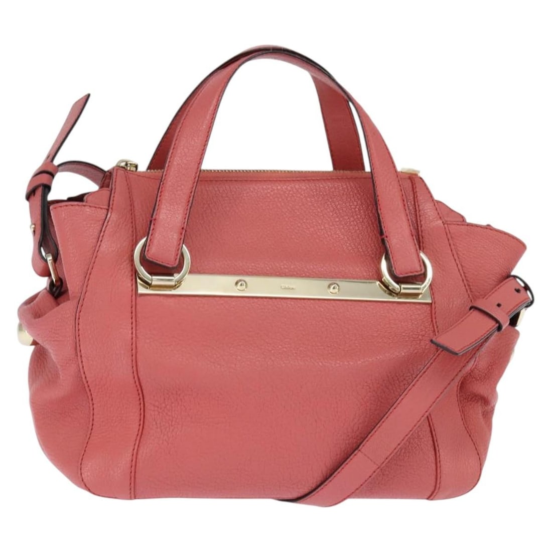 Chloe Bridget Pink Gold Leather Hand Bag BA7368 2way Authentic (1 of 18)