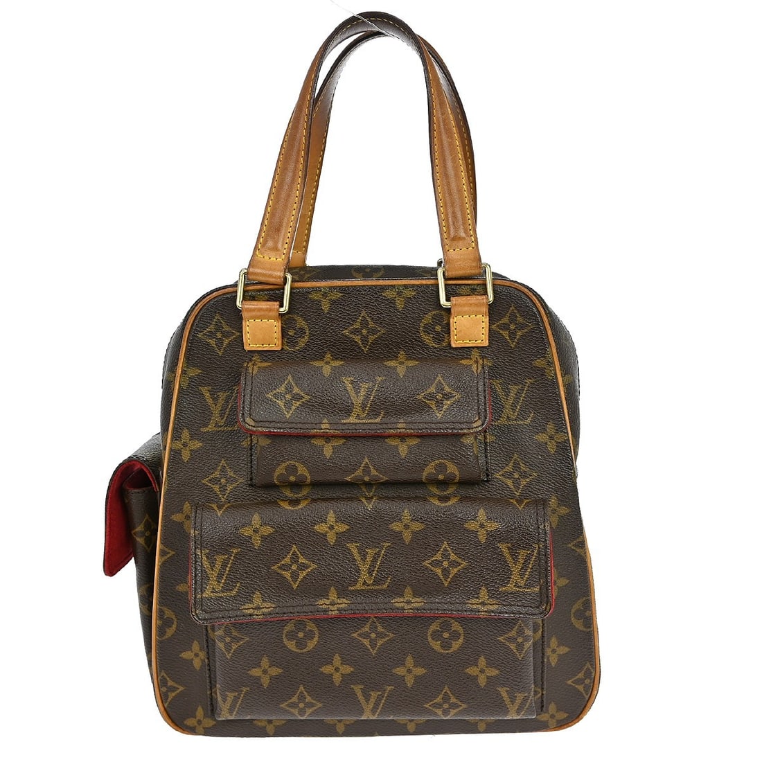 Louis Vuitton Monogram Excentrique Brown Canvas Large Handbag M51161: Louis Vuitton Monogram Excentrique Brown Canvas Large Handbag M51161 This Louis Vuitton Monogram Excentrique handbag features the iconic monogram canvas with leather trim and gold-tone hardware. Desig