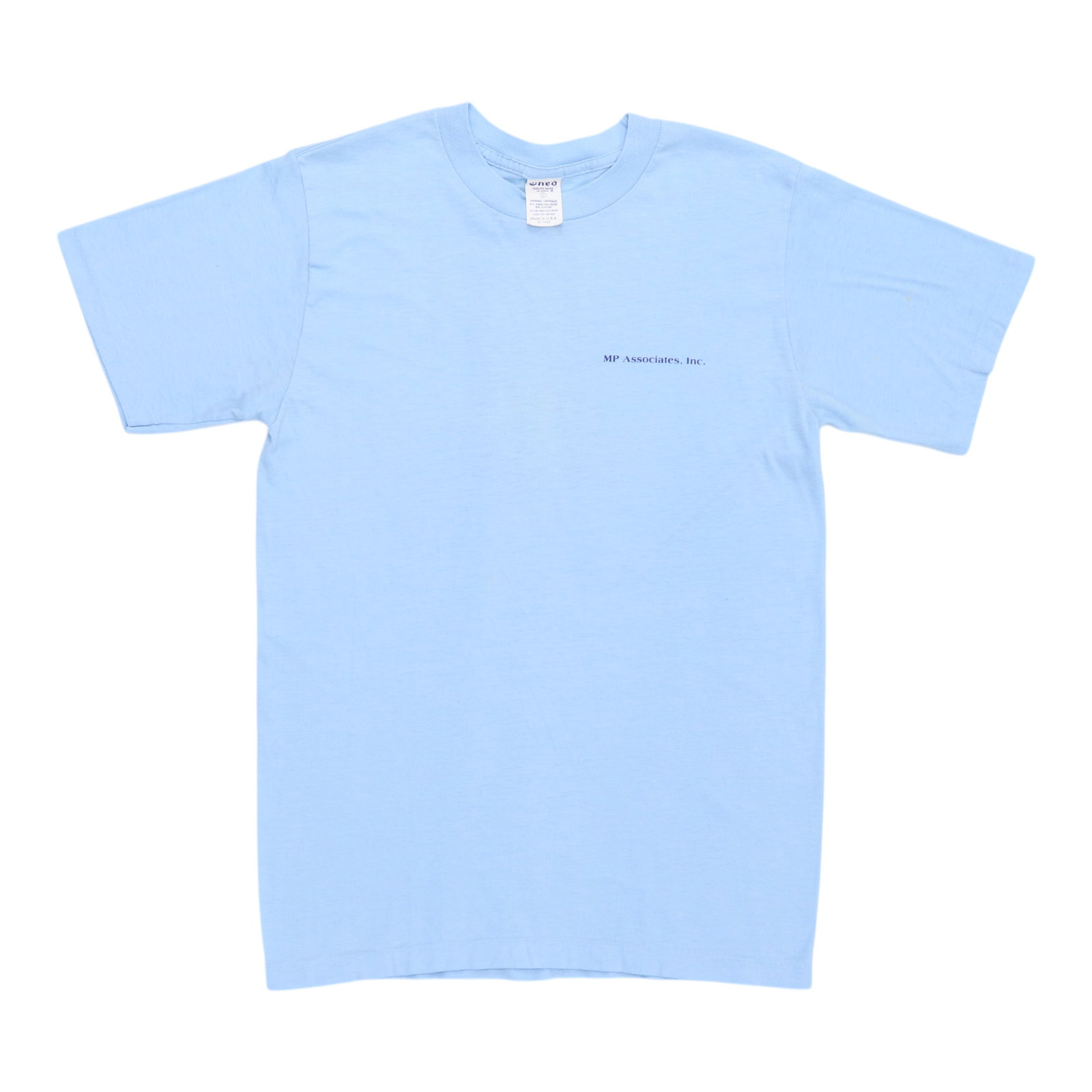Vintage 1984 Crew Shirt for Jacksons Victory Tour Blue Poly Cotton (1 of 6)