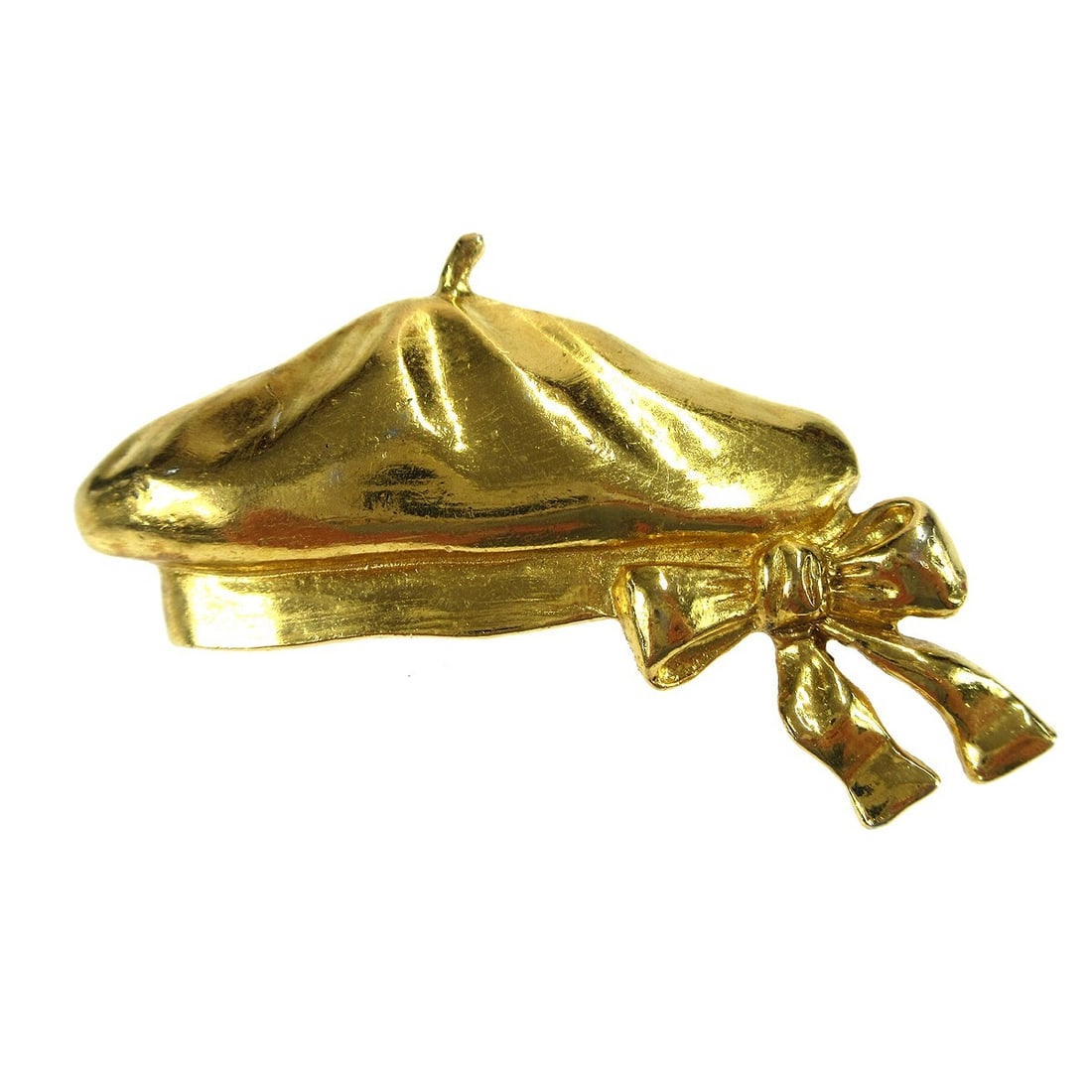 Chanel Gold-Plated Bow Brooch Pin 6 Inches France: Chanel Gold-Plated Bow Brooch Pin 6 Inches France This elegant Chanel Hat Bow Brooch Pin is a stunning accessory that adds a touch of sophistication to any outfit. Crafted in France, this brooch featu