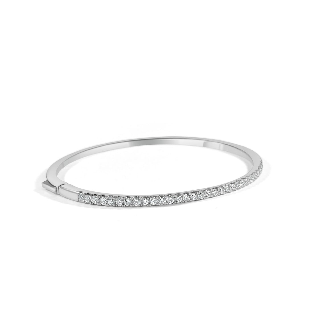 Women's 14KT White Gold Diamond Bangle Bracelet 1.00 Carat (1 of 3)