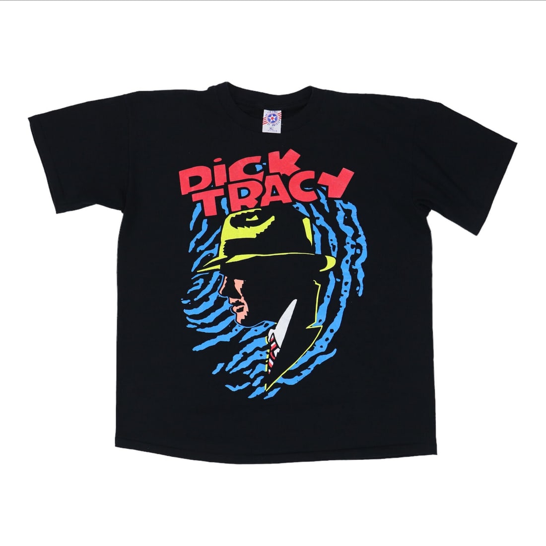 Vintage 1990s Dick Tracy Black Poly Cotton Extra Large Shirt (1 of 4)