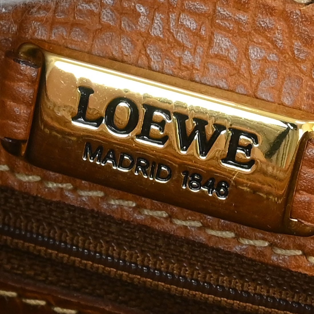Loewe Anagram Brown Leather Tote with Drawstring - 7