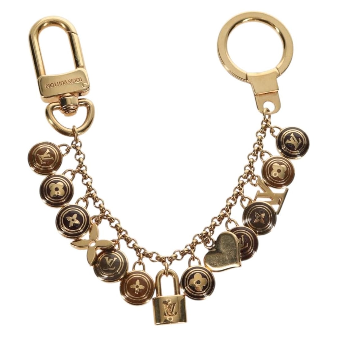 Louis Vuitton Pastilles Metal Enamel Key Holder and Bag Charm: Louis Vuitton Pastilles Metal Enamel Key Holder and Bag Charm Louis Vuitton Pastilles bag charm and key holder designed for women, crafted from metal with a gold finish. It features a length of 22 cm 