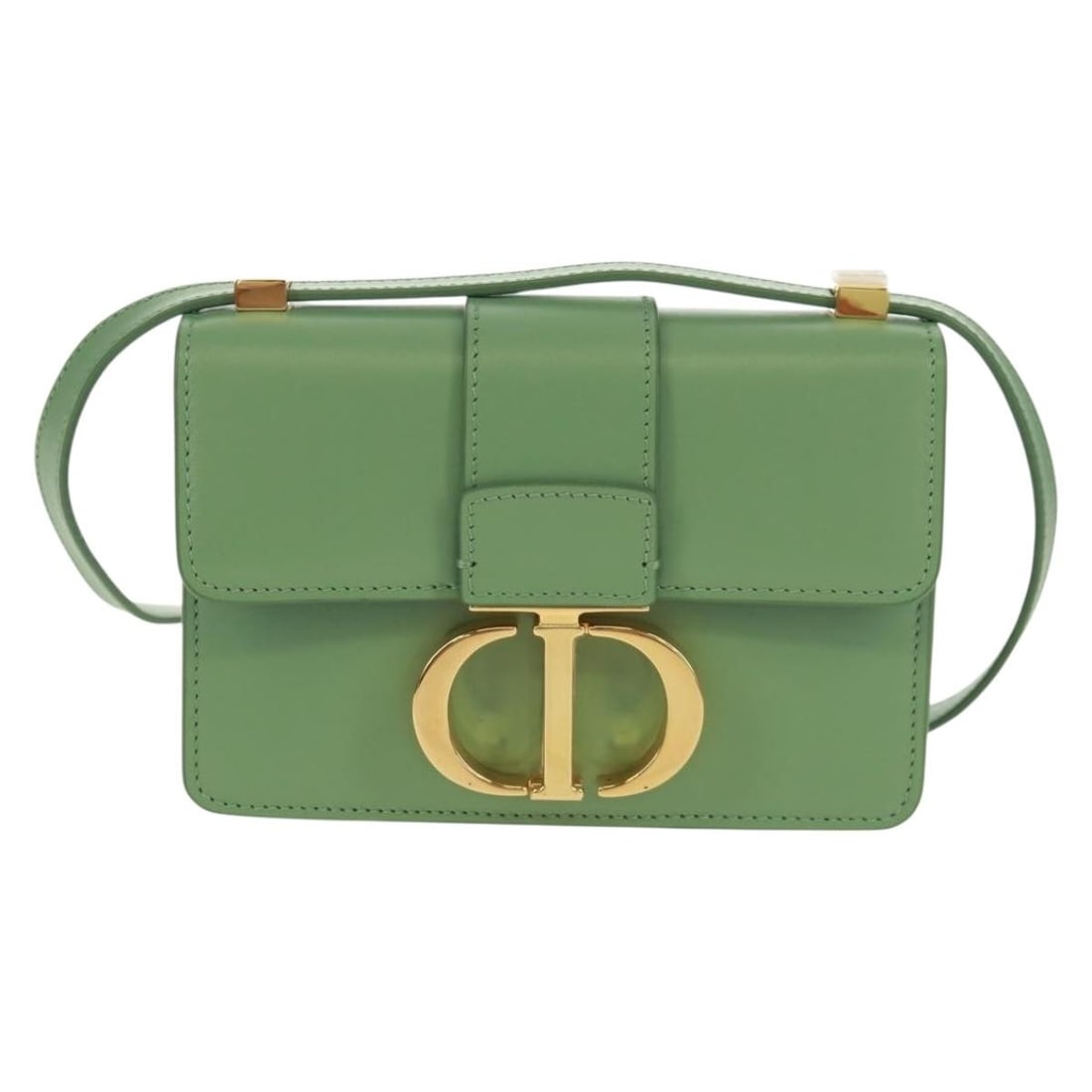 Christian Dior 30 Montaigne Green Leather Flap Shoulder Bag: Christian Dior 30 Montaigne Green Leather Flap Shoulder Bag This Christian Dior 30 Montaigne Flap Bag is crafted from green leather and designed for women. Featuring a compact silhouette, the bag is i