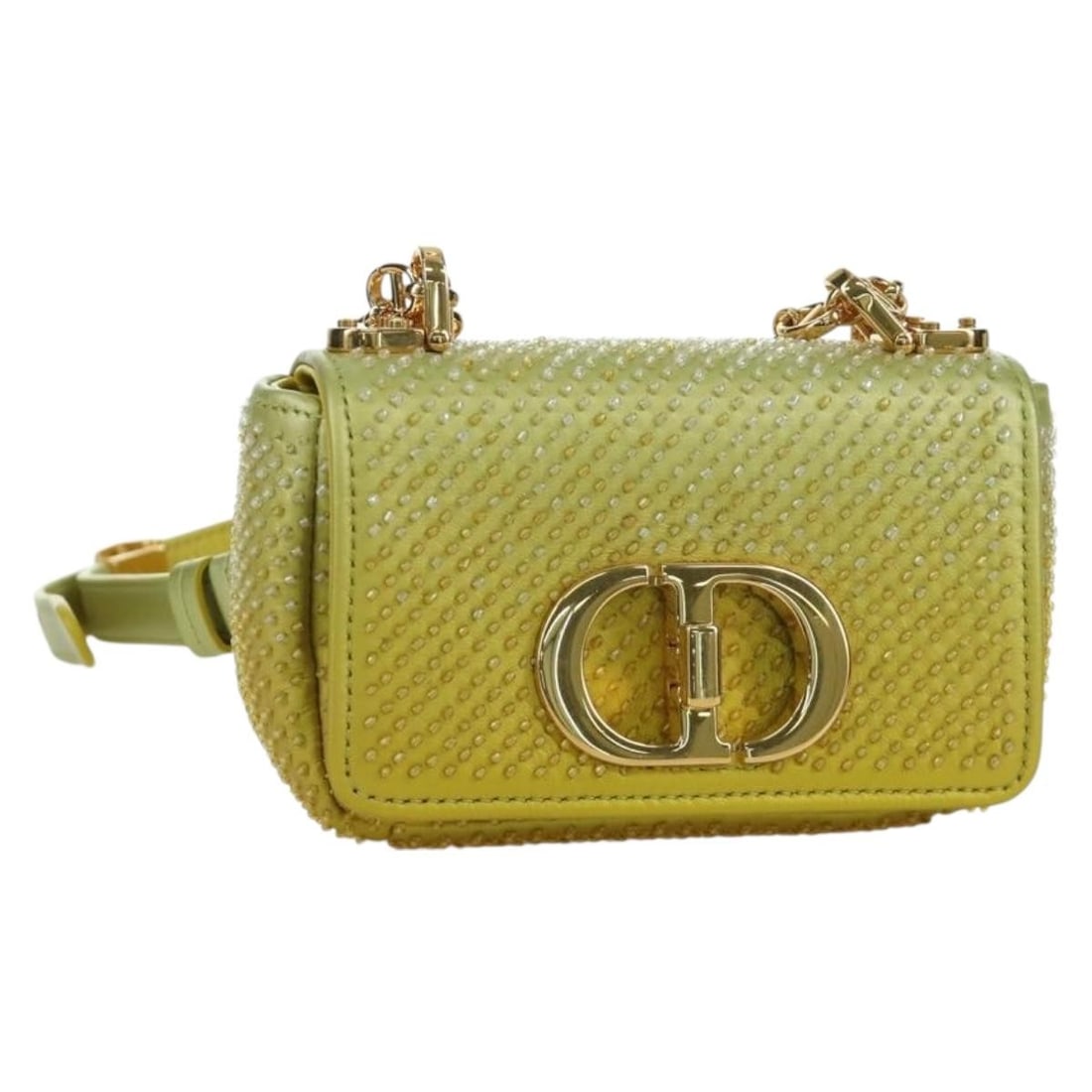 Christian Dior Caro Canage Beaded Yellow Gold Leather Shoulder Bag: Christian Dior Caro Canage Beaded Yellow Gold Leather Shoulder Bag This Christian Dior Caro shoulder bag features the signature Cannage pattern and a chic chain strap design. Crafted from yellow and g