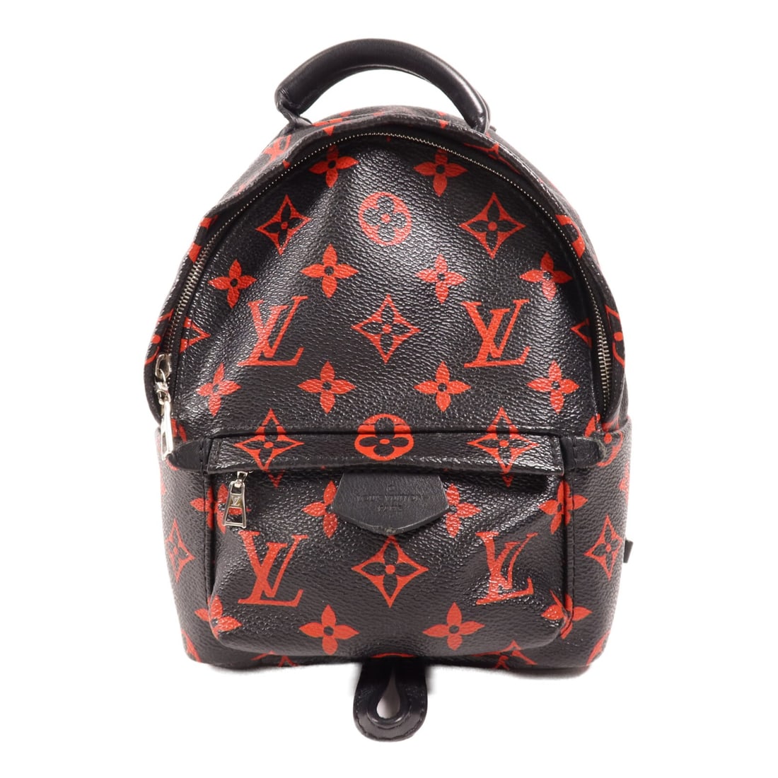 Louis Vuitton Palm Springs Mini Monogram Backpack Black Red PVC Canvas: Louis Vuitton Palm Springs Mini Monogram Backpack Black Red PVC Canvas This Louis Vuitton Palm Springs Mini Backpack features a black and red monogram design crafted from durable PVC coated canvas. De