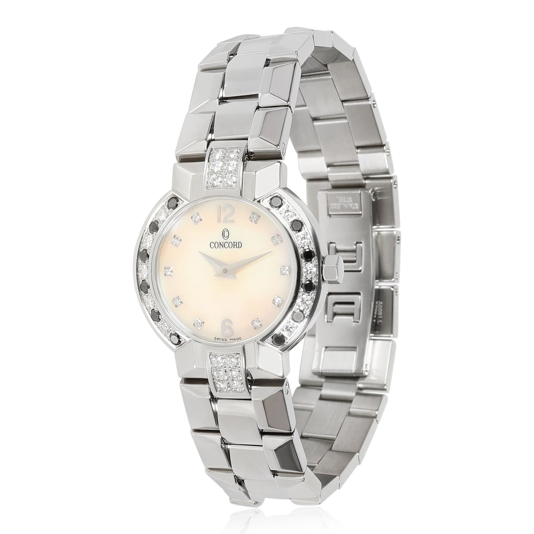 Concord La Scala Women's Luxury Watch Stainless Steel Diamond Sapphire Bezel: Concord La Scala Women's Luxury Watch Stainless Steel Diamond Sapphire Bezel Discover the elegance of the Concord La Scala women's wristwatch, a true luxury accessory crafted in stainless steel. This 