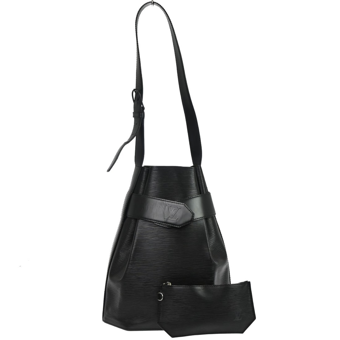Louis Vuitton Epi Sac Depaule GM Black Leather Vintage Shoulder Bag: Louis Vuitton Epi Sac Depaule GM Black Leather Vintage Shoulder Bag This Louis Vuitton Epi Sac Depaule GM shoulder bag features a structured black Epi leather exterior with the signature LV logo accen
