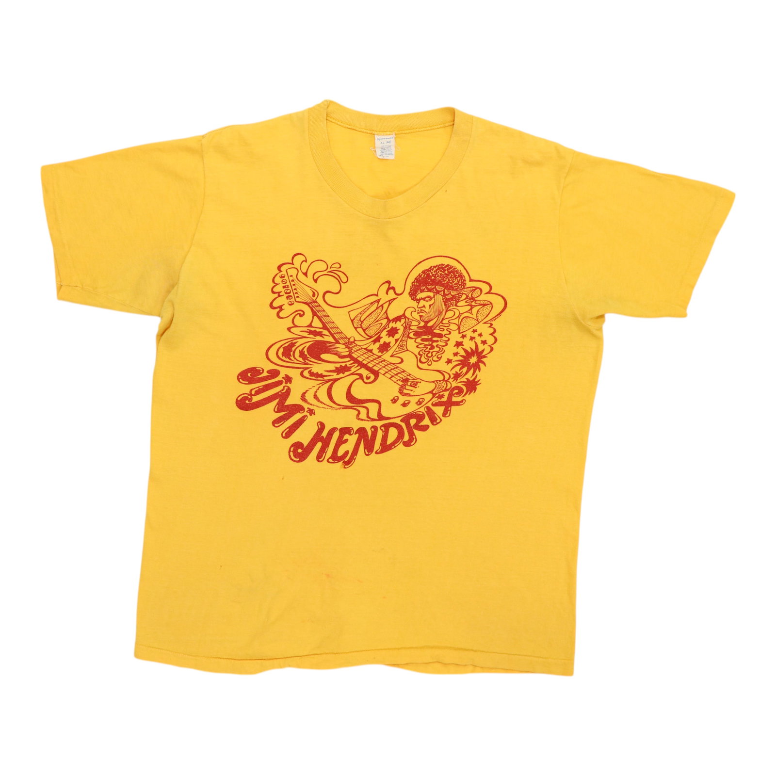Original 1970s Jimi Hendrix Yellow Cotton Vintage Shirt XL (1 of 8)