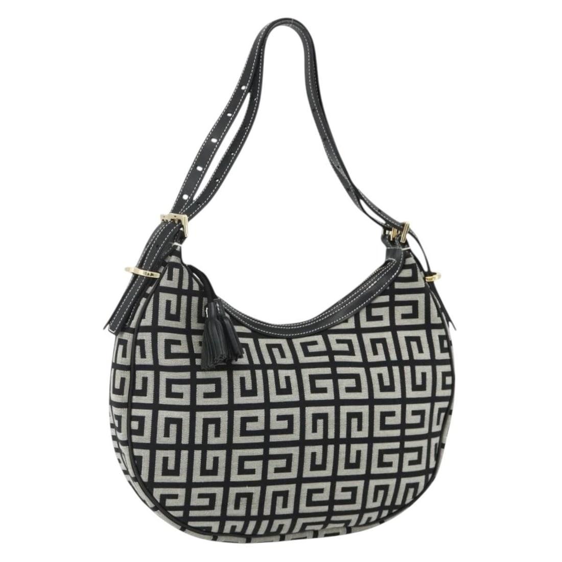 Givenchy black gold canvas women s shoulder bag: Givenchy black gold canvas women s shoulder bag This Givenchy shoulder bag is crafted from black and gold canvas, offering a sophisticated look. Designed for women, it features a structured silhouette