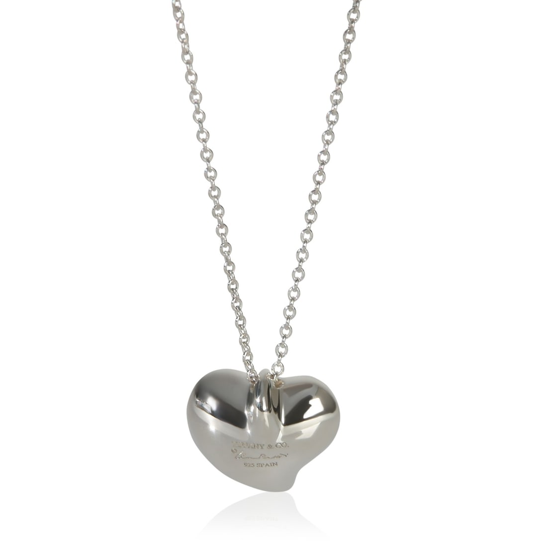 Elsa Peretti Full Heart Pendant in Sterling Silver 16 Inch Necklace: Elsa Peretti Full Heart Pendant in Sterling Silver 16 Inch Necklace This Tiffany & Co. Elsa Peretti Full Heart pendant is crafted from sterling silver and features a timeless heart design. The piece c