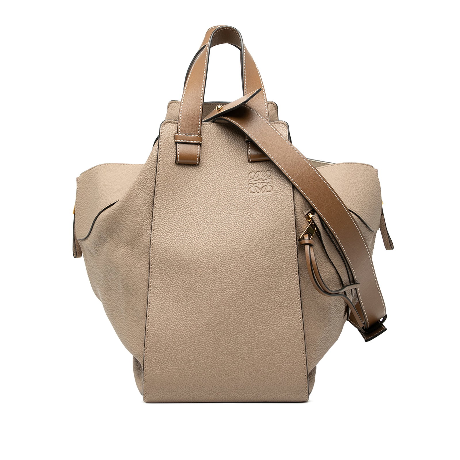 Loewe Hammock Satchel Medium Beige Grained Calfskin Leather Handbag (1 of 7)