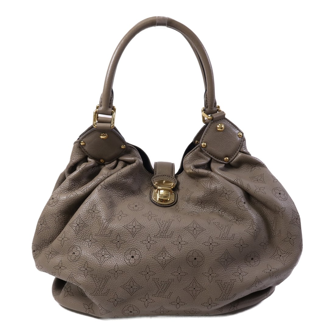 LOUIS VUITTON Mahina Neo L Shoulder Bag M93121 Gray Calfskin: LOUIS VUITTON Mahina Neo L Shoulder Bag M93121 Gray Calfskin Elevate your style with this stunning Louis Vuitton Mahina Neo L Shoulder Bag. Crafted from high-quality calfskin (cowhide), this bag