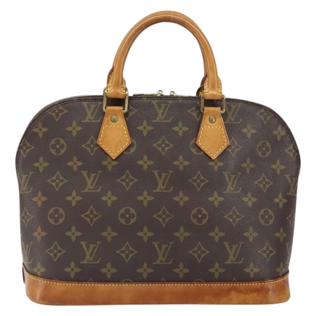 Louis Vuitton Alma Monogram Canvas Brown Women's Tote Bag: Louis Vuitton Alma Monogram Canvas Brown Women's Tote Bag This Louis Vuitton Alma Handbag features the iconic Monogram canvas in brown, designed for women. The bag shows signs of use, including loss o