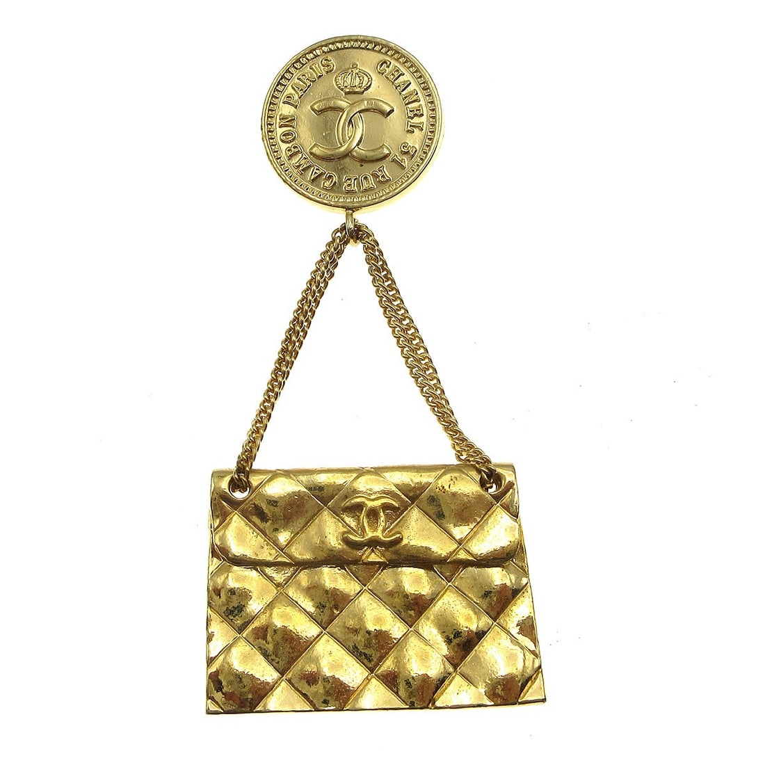 Vintage Chanel Gold-Plated Brooch Pin Elegant Accessory: Vintage Chanel Gold-Plated Brooch Pin Elegant Accessory This vintage Chanel brooch pin features a luxurious gold-plated finish, making it a stunning accessory for any outfit. Designed with the iconic 